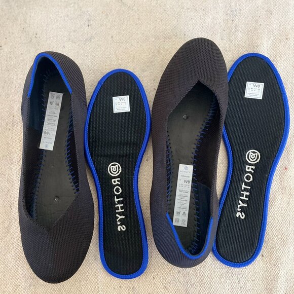 Rothy's Woman's Black The Flat Classic Shoes SZ 8 - Picture 9 of 13